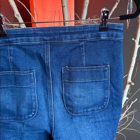 LC Lauren Conrad high waisted Dark Blue wide Leg Jeans NWOT’s - Picture 9 of 16